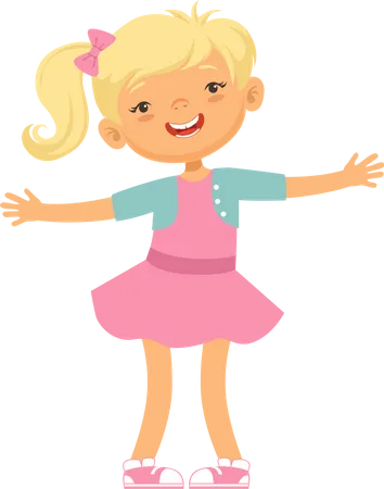 Little girl smiling Illustration