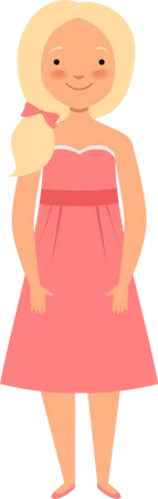 Little girl standing  Illustration