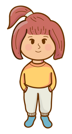 Little Girl Standing  Illustration