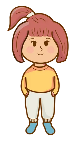 Little Girl Standing  Illustration