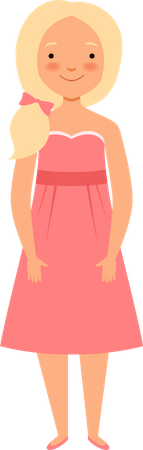 Little girl standing  Illustration