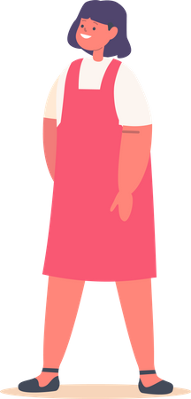 Little girl standing  Illustration