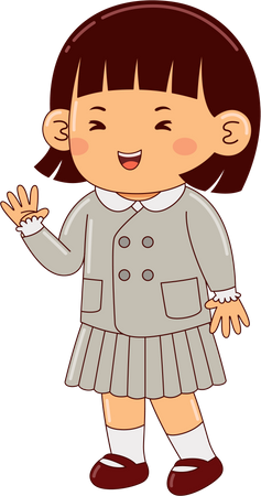 Little Girl Student  Illustration