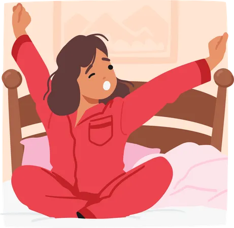 Little Girl Wakes Up  Illustration