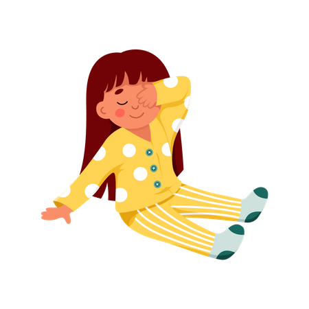 Little girl want to sleep  Illustration