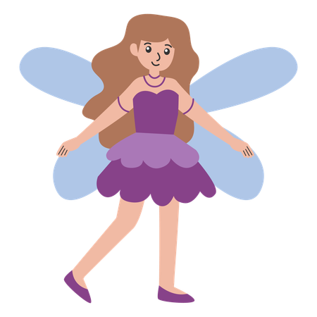 Little Girl wearing Fairy Princess dress  Illustration