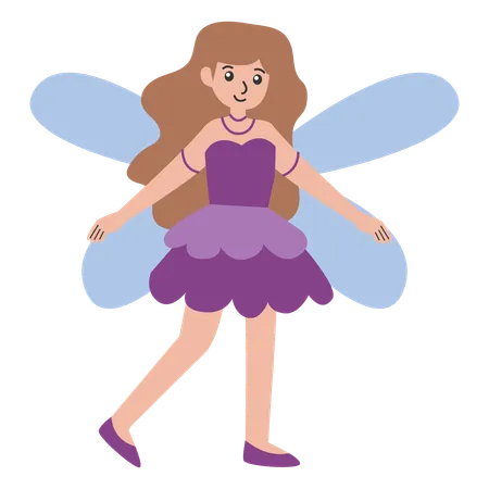 Little Girl wearing Fairy Princess dress  Illustration