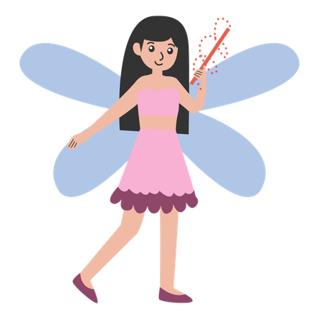 Little Girl wearing Pixie Dust dress  Illustration