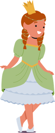 Little Girl wearing Princess Costume  Illustration