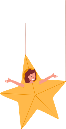 Little girl wearing star costume Illustration