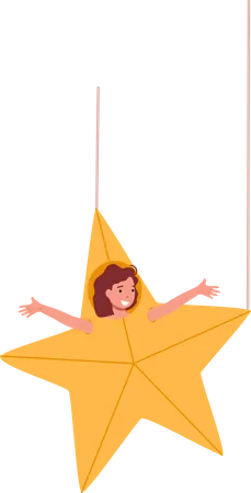 Little girl wearing star costume  Illustration