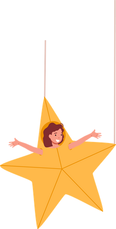 Little girl wearing star costume  Illustration