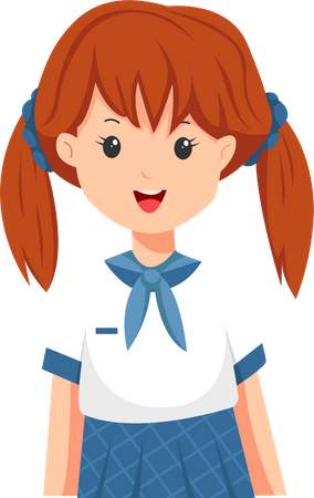 Little Girl Wearing Uniform  Illustration