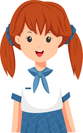 Little Girl Wearing Uniform  Illustration