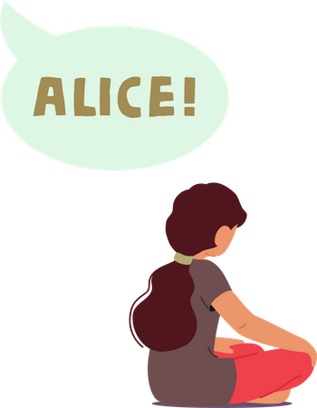 Little Girl With Lack Of Response To Her Name  Illustration