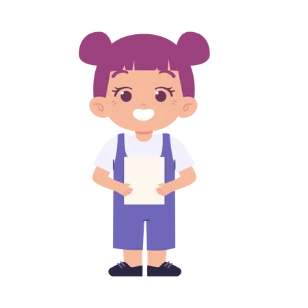 Little Girl with paper  Illustration