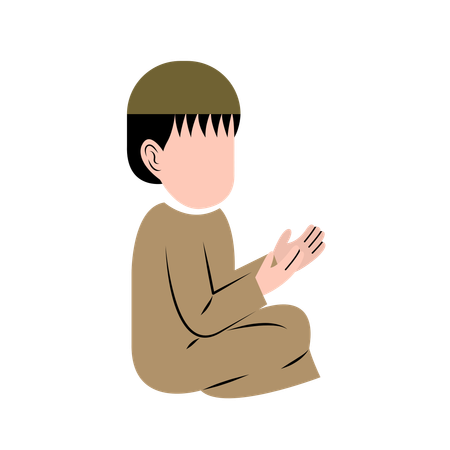 Little hijab kid doing Praying  Illustration
