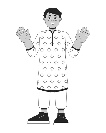 Little indian boy kurta tunic  Illustration