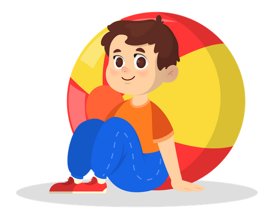 Little Kid and ball  Illustration