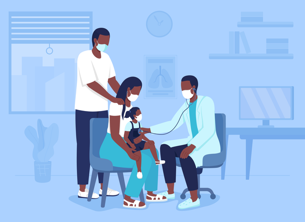 Little kid appointment at children hospital  Illustration