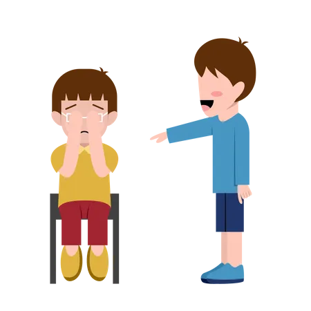 Little kid Bullying Another Boy  Illustration