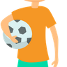 kid holding football illustrations