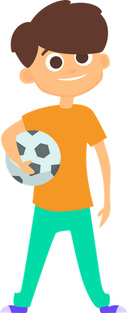 Little kid with football  Illustration