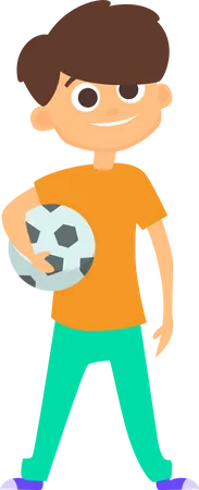 Little kid with football  Illustration