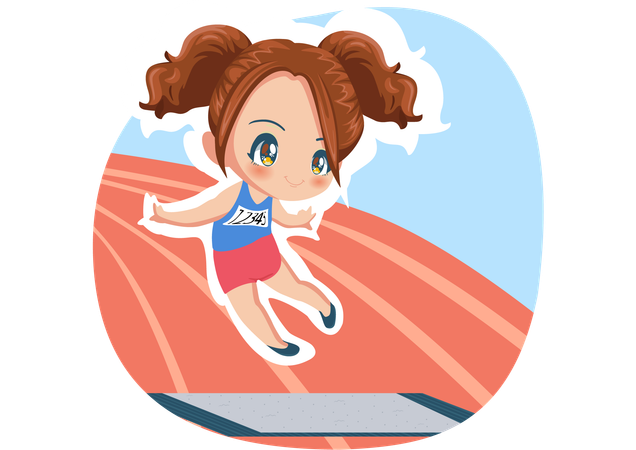 Little Long Jump Girl  Illustration