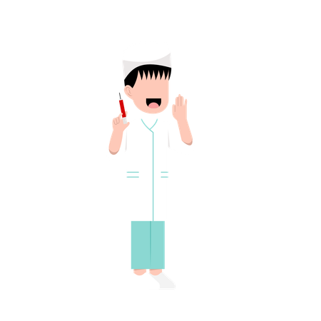 Little male dentist  Illustration