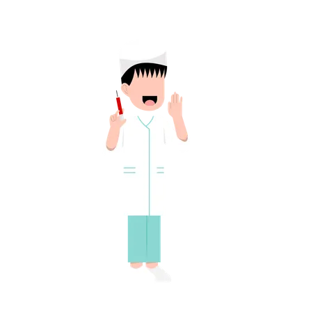 Little male dentist  Illustration