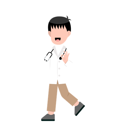 Little male doctor  Illustration