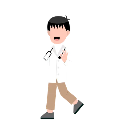 Little male doctor  Illustration