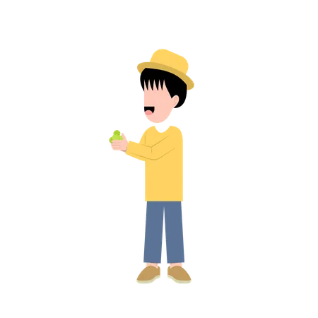 Little male farmer  Illustration