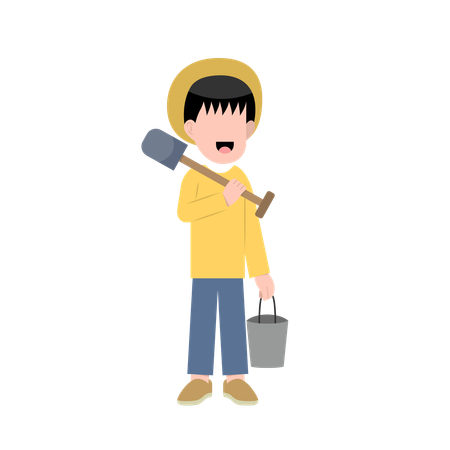 Little male farmer  Illustration