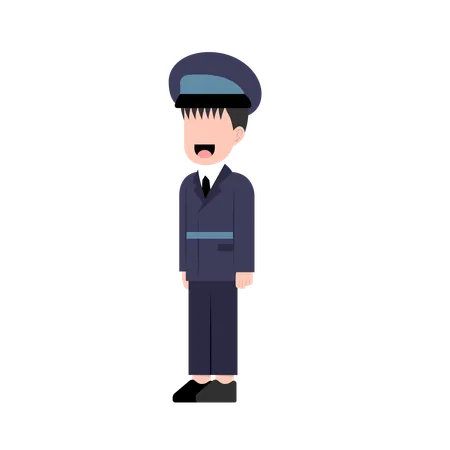 Little male policeman  Illustration