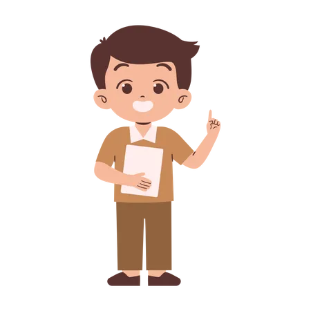 Little Male Teacher with Paper  Illustration