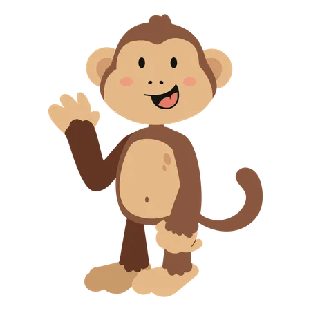 Monkey Kid Baby Animal Illustration Illustration