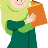 little muslim girl illustration svg