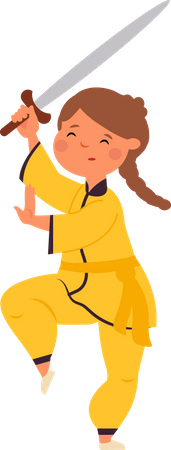 Little ninja girl Illustration