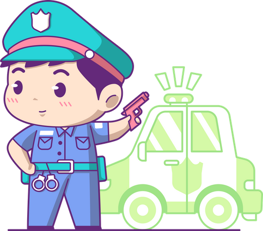 Little policeman  イラスト