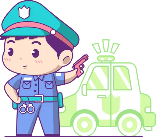 Little policeman  Illustration