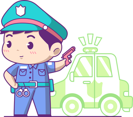 Little policeman  Illustration