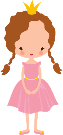 Little princess with crown Illustration