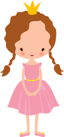 Little princess with crown  Illustration