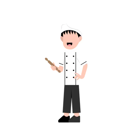 小さなレストランのシェフ  イラスト