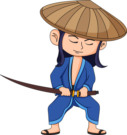 Little Samurai fighter  Illustration