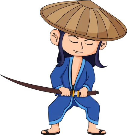 Little Samurai fighter  Illustration