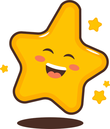 Little Star Character with Happy Expression  Illustration