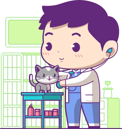 Little veterinarian doctor Illustration